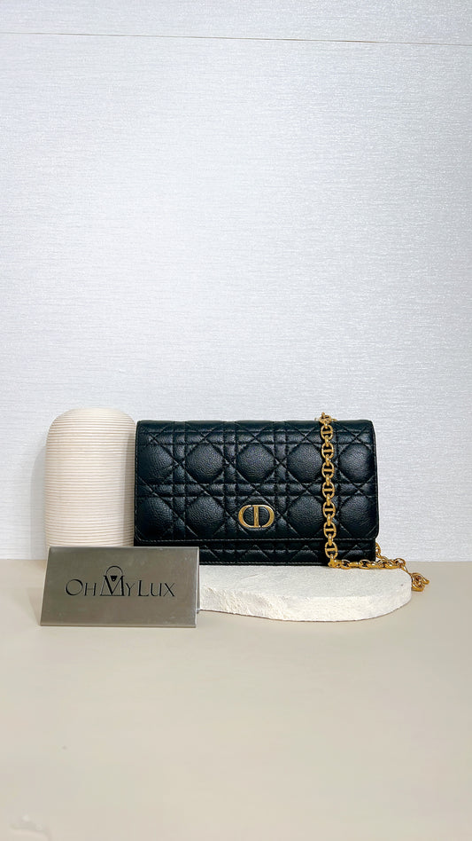 Dior Caro Belt Pouch with Chain