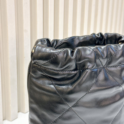 Chanel 22 Mini with Pearl Chain Black GHW