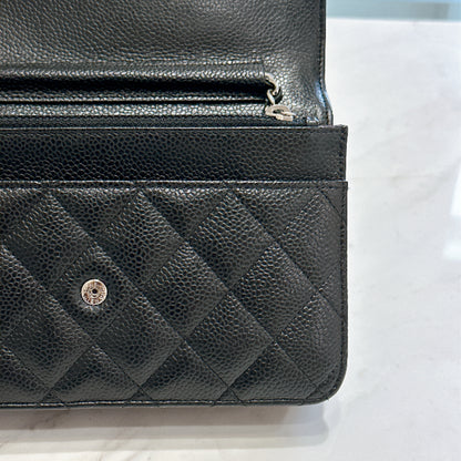Chanel Wallet On Chain in Black Caviar SHW