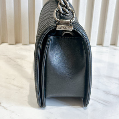 Chanel Boy Old Medium in Black Lambskin