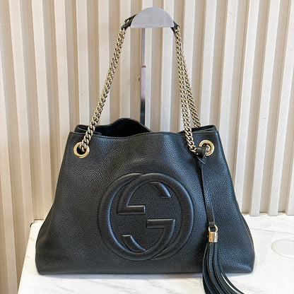 Gucci Soho Chain Shoulder Bag in Black