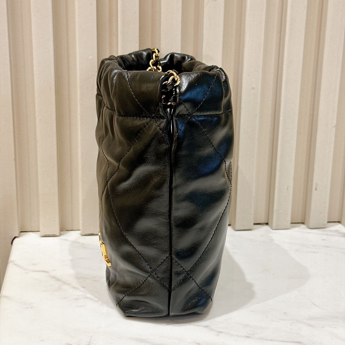 Chanel 22 Mini with Pearl Chain Black GHW