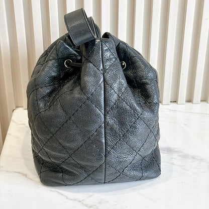 Chanel Glazed Calfskin On The Road Drawstring Bucket Bag