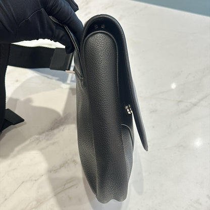 Dior Saddle Maxi in Black Grained Calf Leather