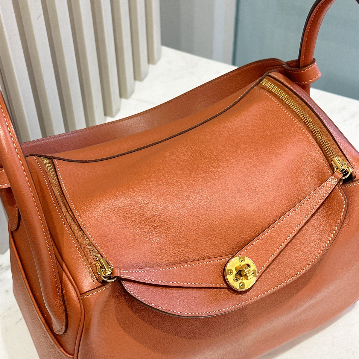 Hermes Lindy 30 Evercolour Blush GHW