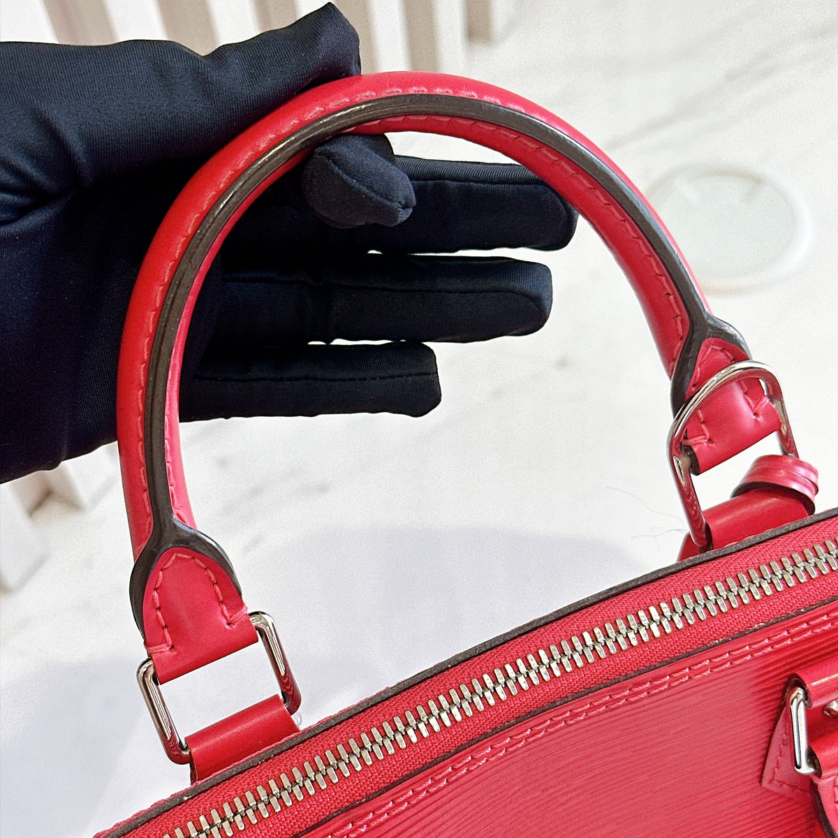 LV Alma PM in Pink Epi Leather