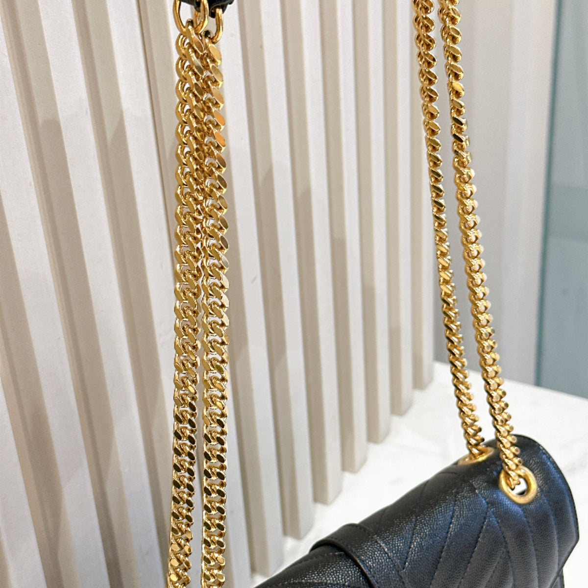 YSL Envelope Medium in Black GHW
