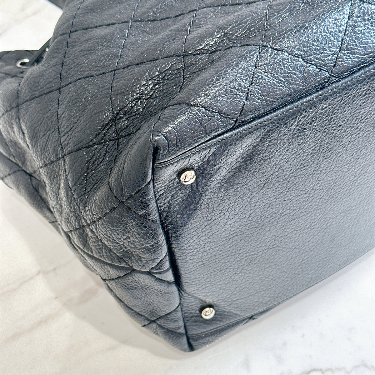 Chanel Glazed Calfskin On The Road Drawstring Bucket Bag