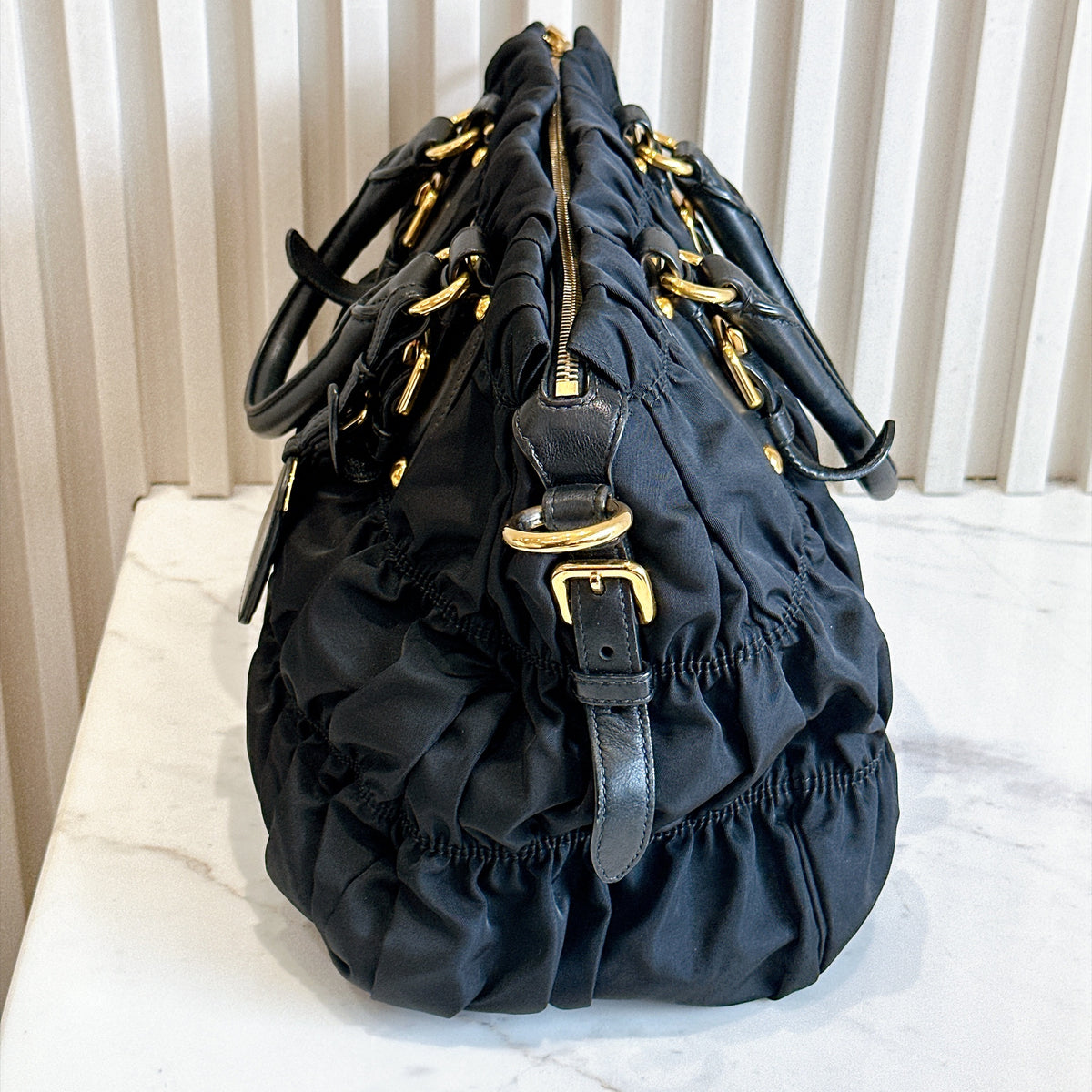 Prada Gaufre Tote Bag in Black Nylon