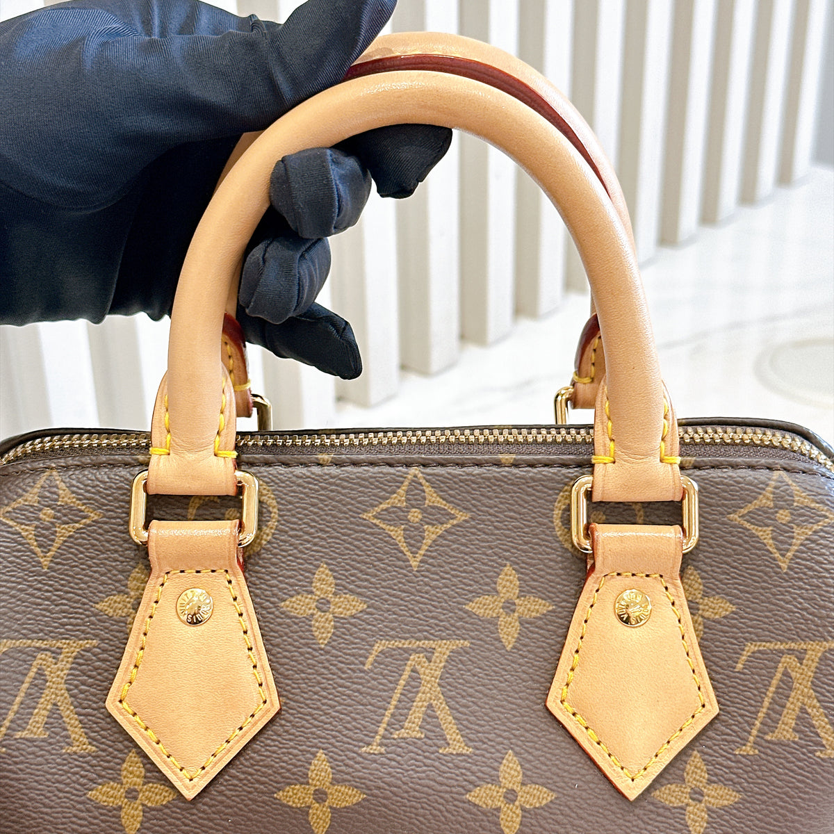 LV Monogram Speedy 20 in Beige Strap