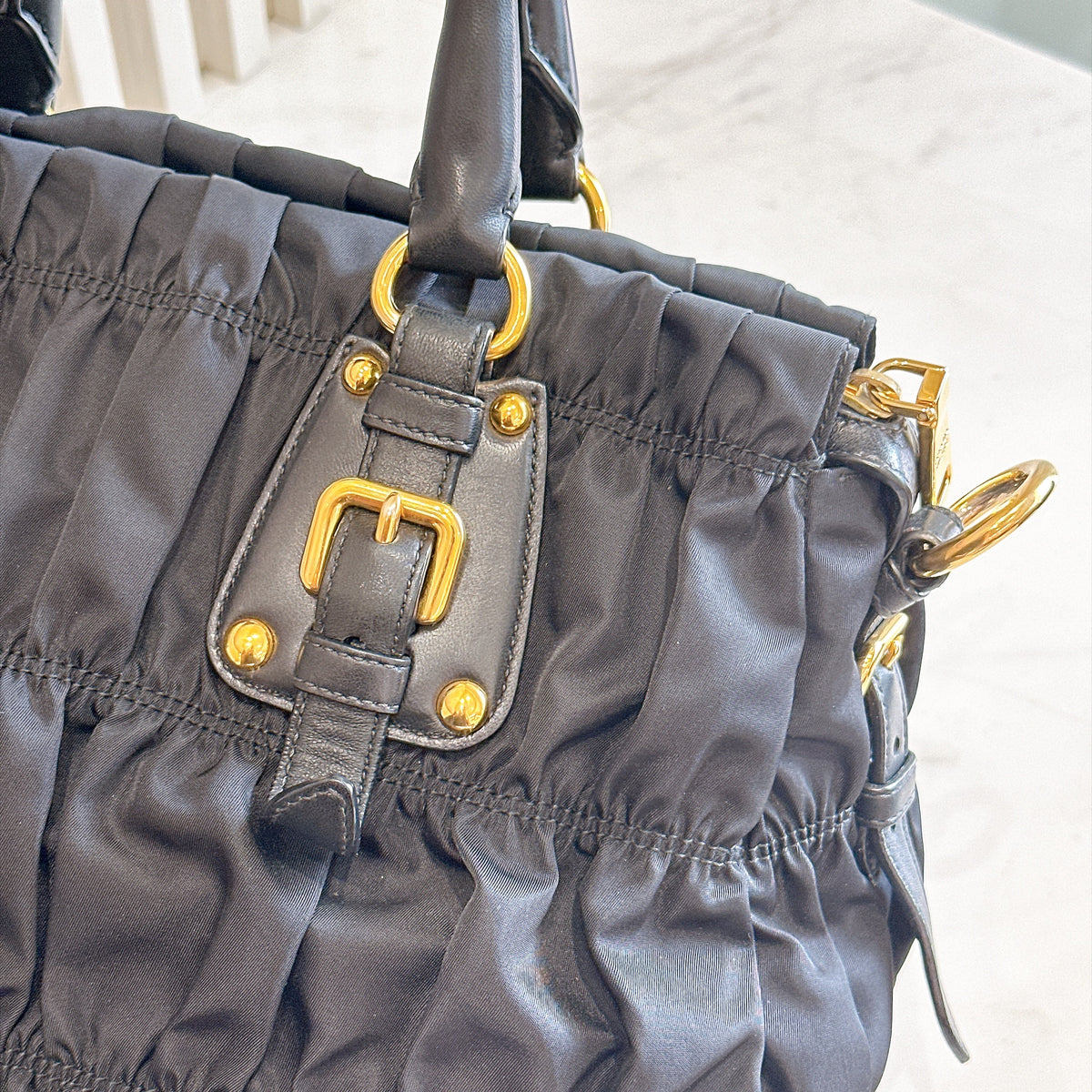 Prada Gaufre Tote Bag in Black Nylon