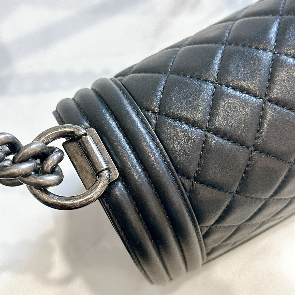 Chanel Boy Old Medium in Black Lambskin