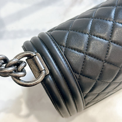 Chanel Boy Old Medium in Black Lambskin