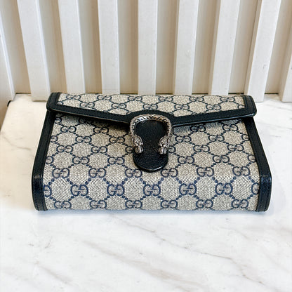 Gucci Dionysus GG Supreme Wallet On Chain in Navy Blue