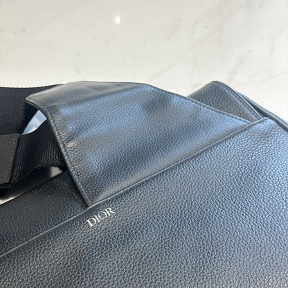 Dior Saddle Maxi in Black Grained Calf Leather