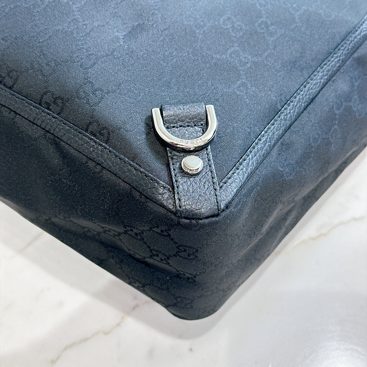 Gucci Black GG Canvas Abbey D-Ring Tote Bag