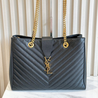 YSL Cassandre Tote in Black GHW