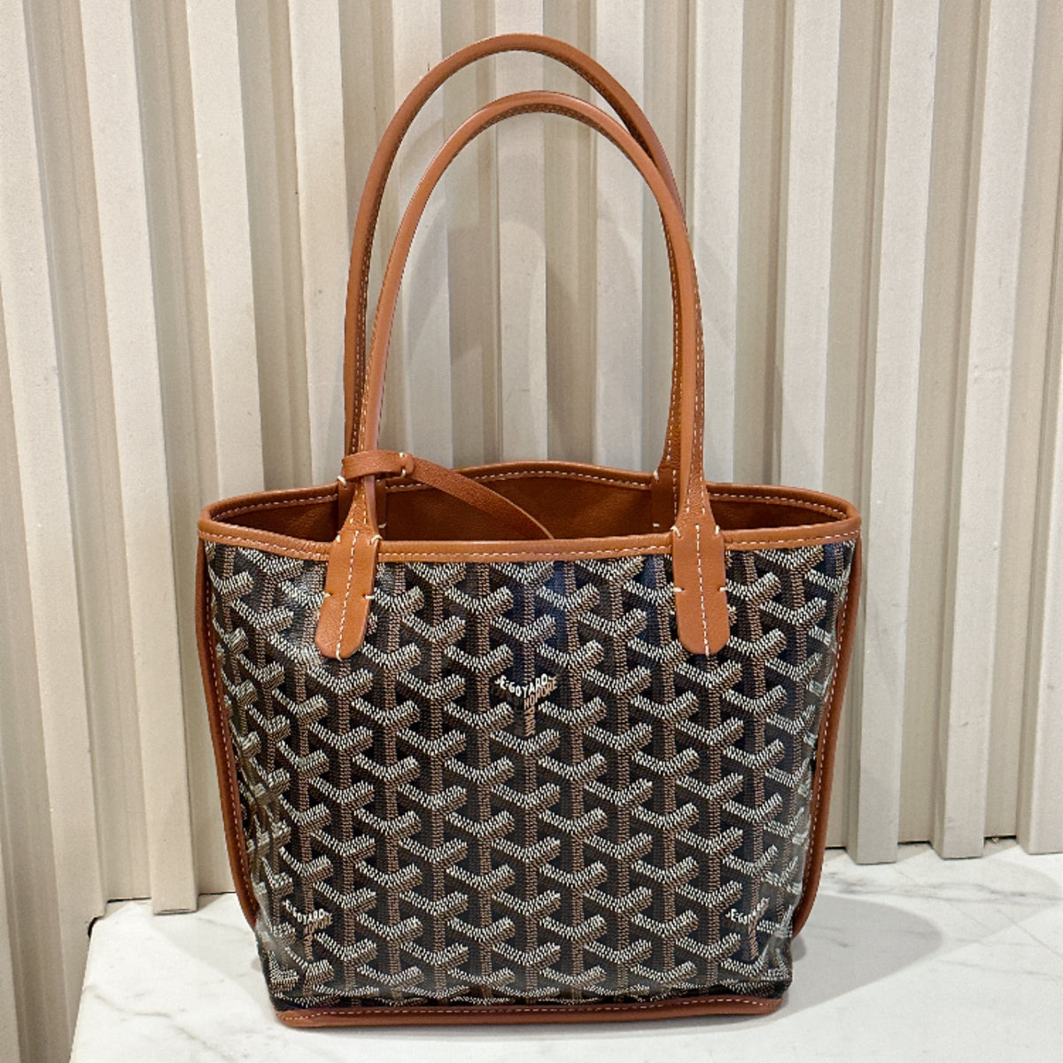 Goyard Mini Anjou in Black and Tan