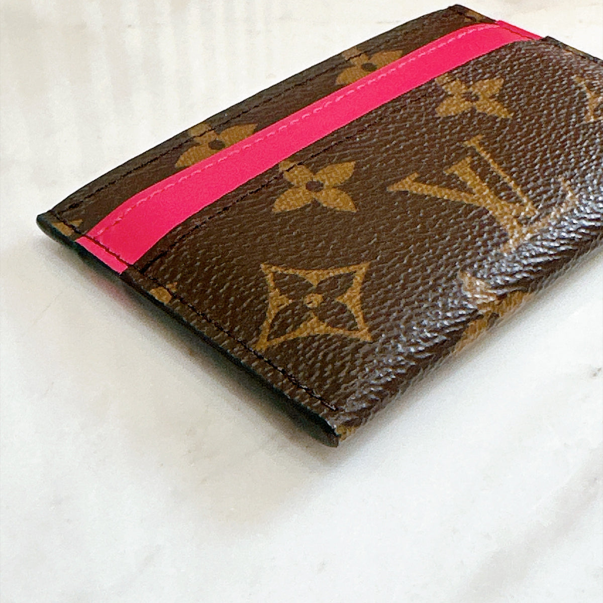 LV Double Card Holder Pondichery Pink
