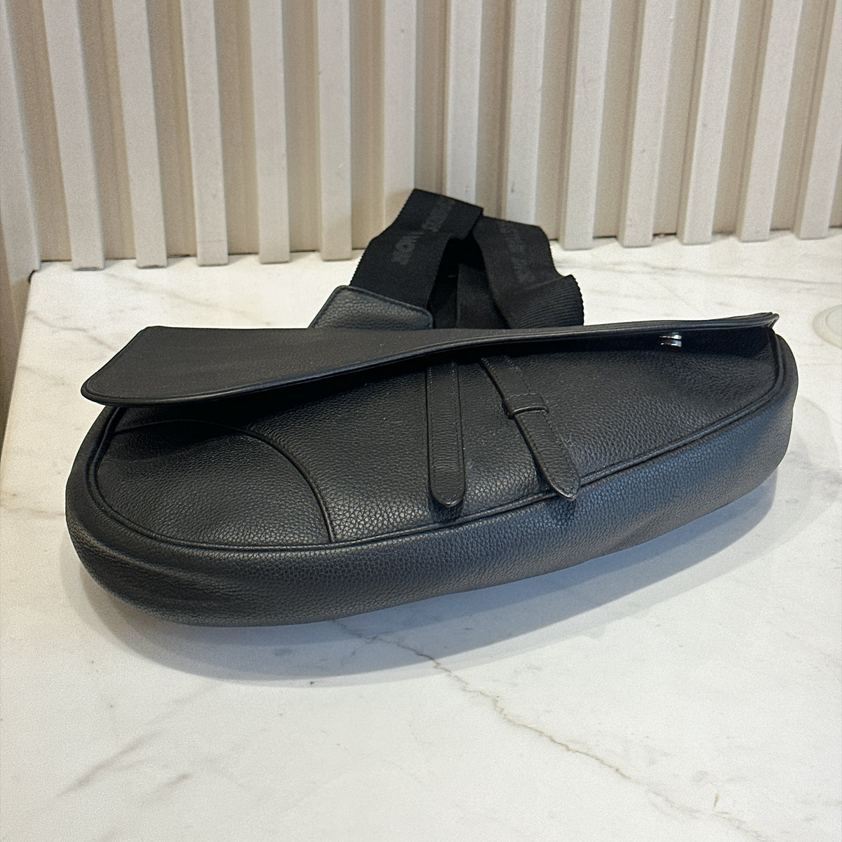 Dior Saddle Maxi in Black Grained Calf Leather