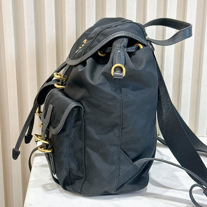 Prada Black Nylon and Leather Backpack