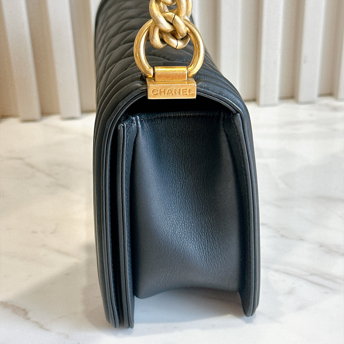 Chanel Boy Old Medium in Black Lambskin