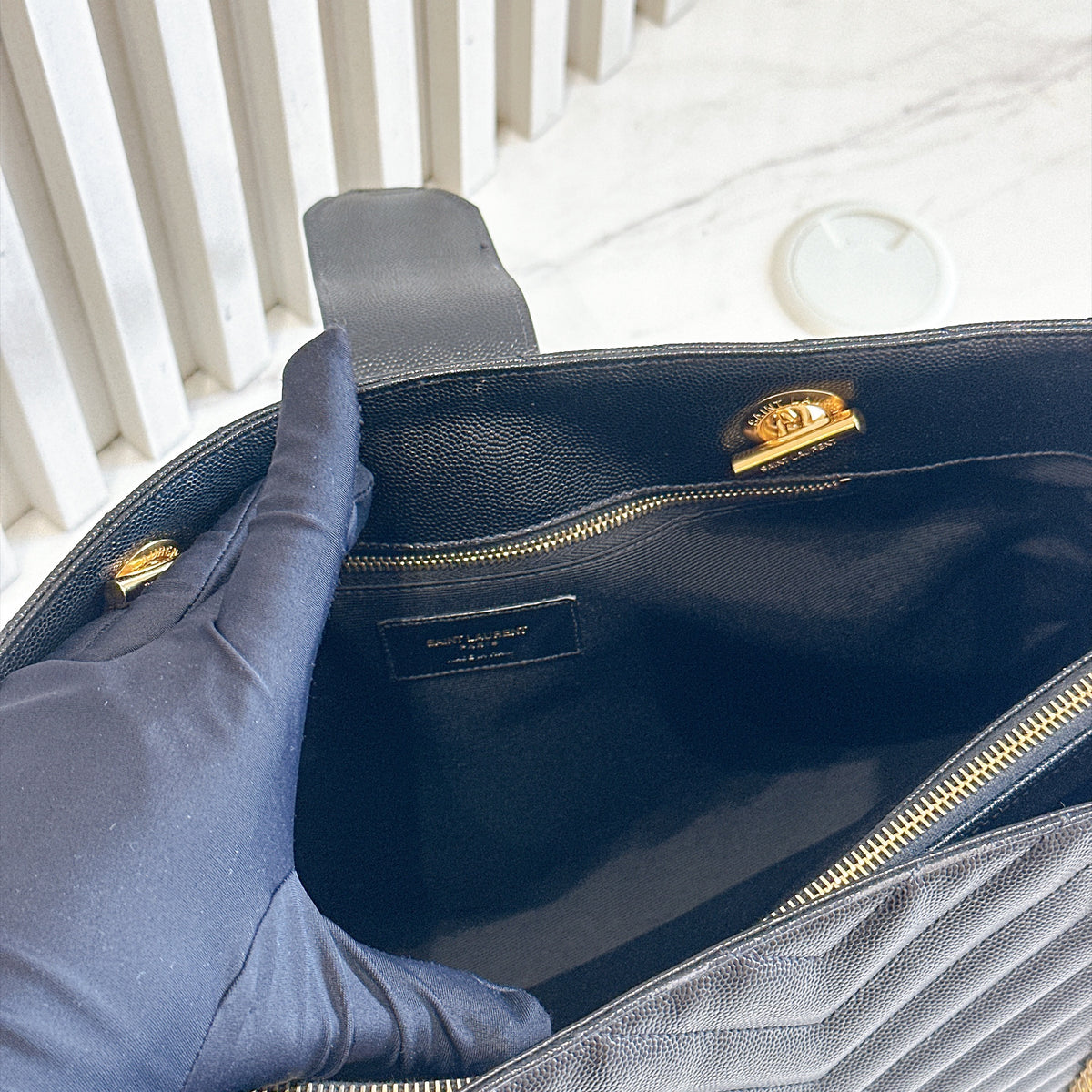 YSL Cassandre Tote in Black GHW