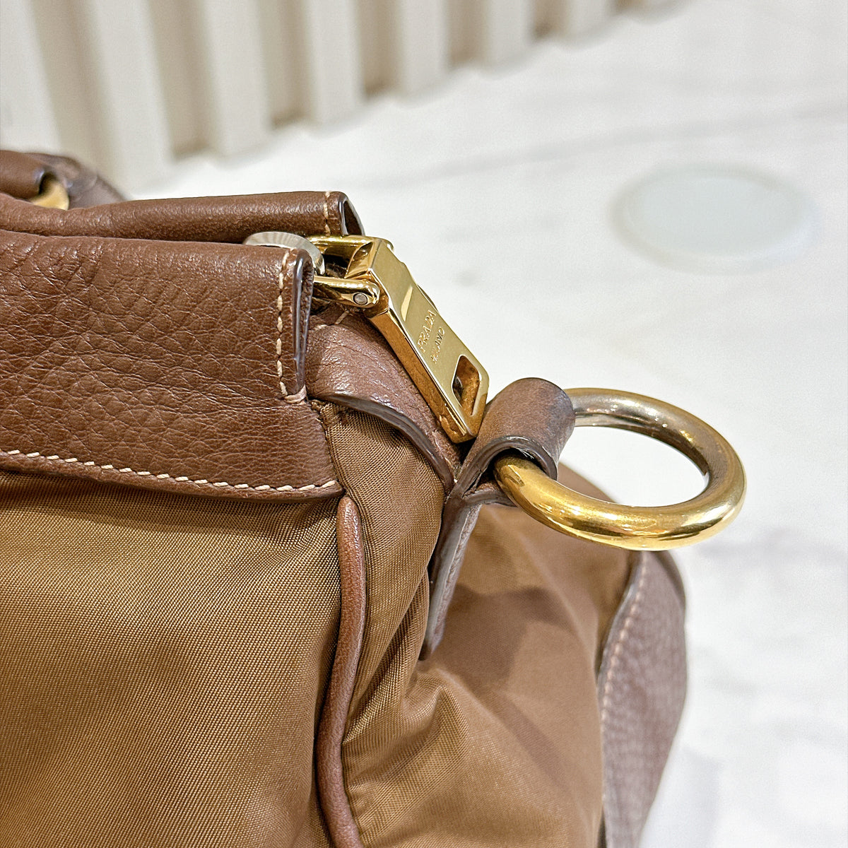 Prada BN2032 Tessuto Nylon & Soft Calf Leather Trim
