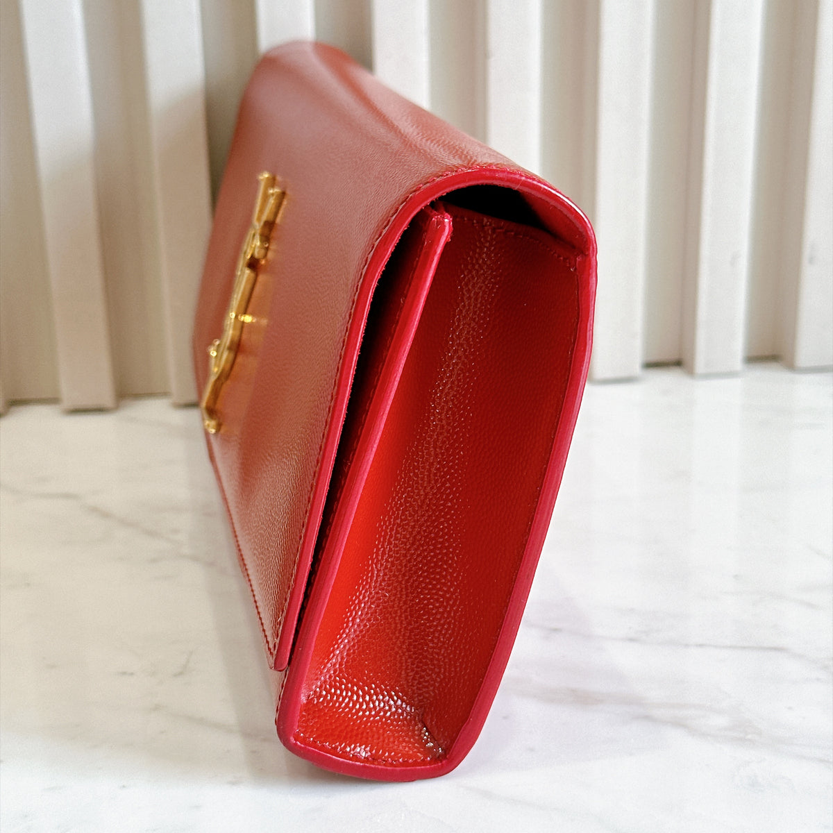 YSL Red Monogram Classic Cassandre Clutch