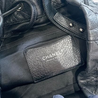 Chanel Glazed Calfskin On The Road Drawstring Bucket Bag