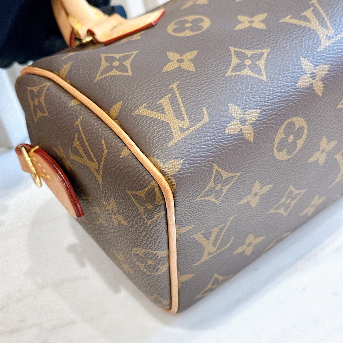 LV Monogram Speedy 20 in Beige Strap