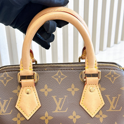 LV Monogram Speedy 20 in Beige Strap