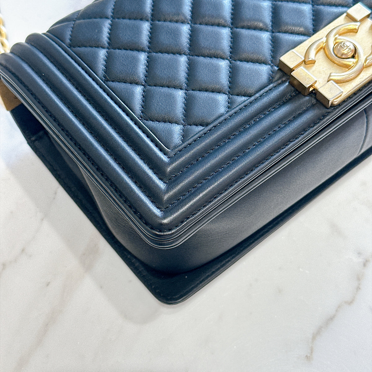 Chanel Boy Old Medium in Black Lambskin