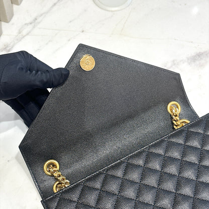 YSL Envelope Medium in Black GHW