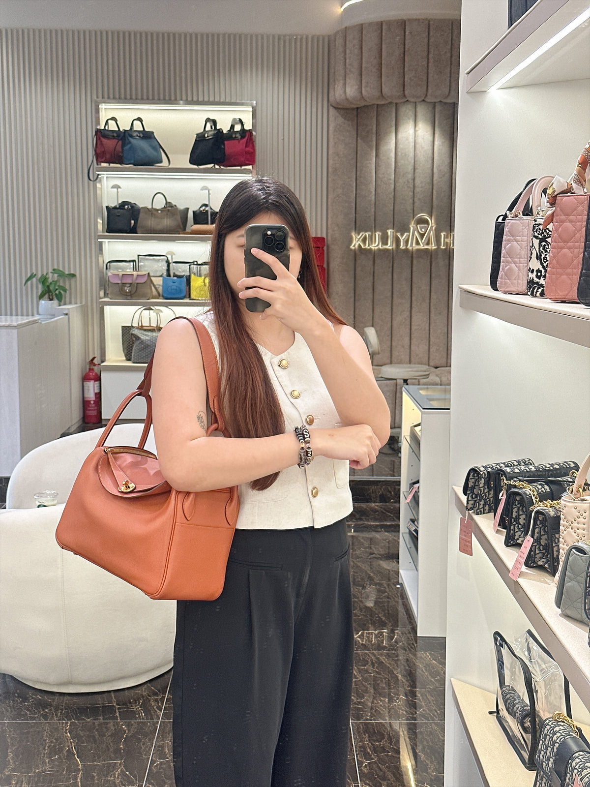 Hermes Lindy 30 Evercolour Blush GHW