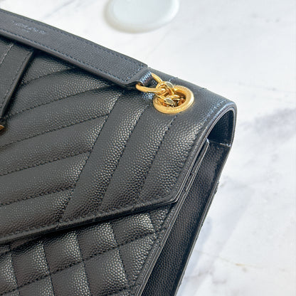 YSL Envelope Medium In Black GHW