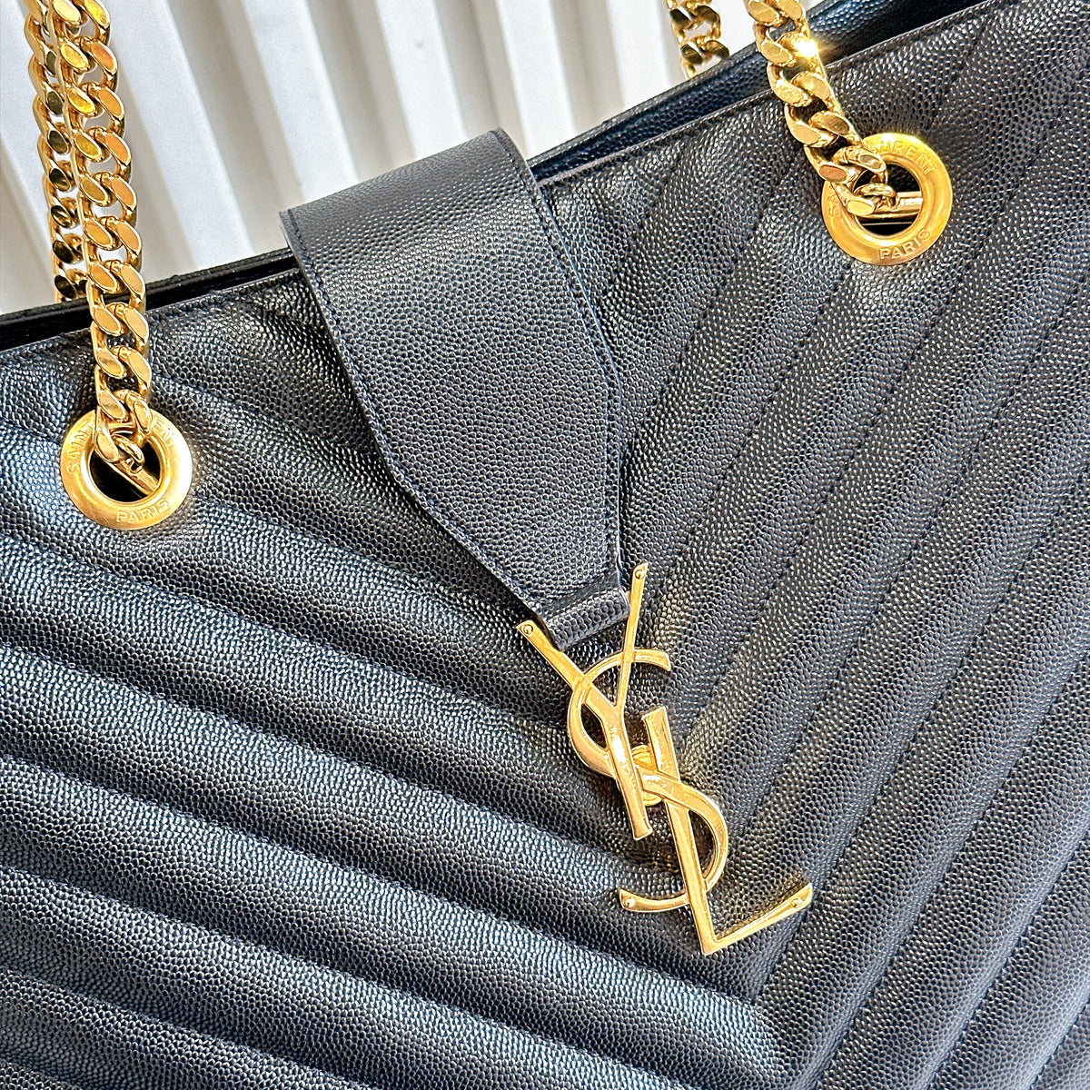 YSL Cassandre Tote in Black GHW
