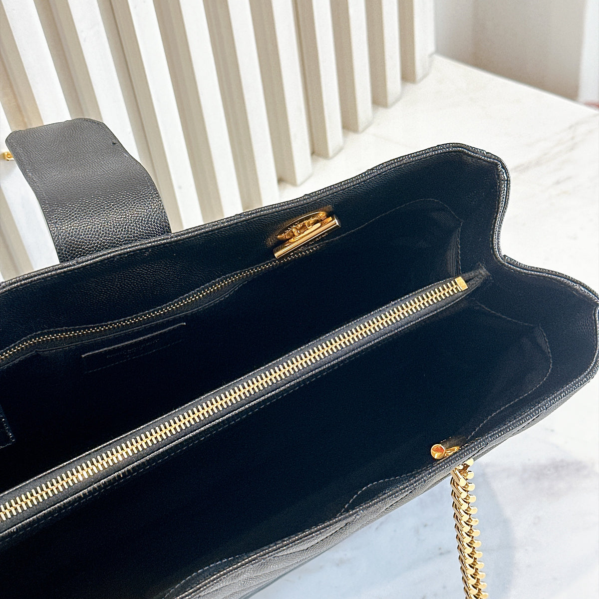 YSL Cassandre Tote in Black GHW