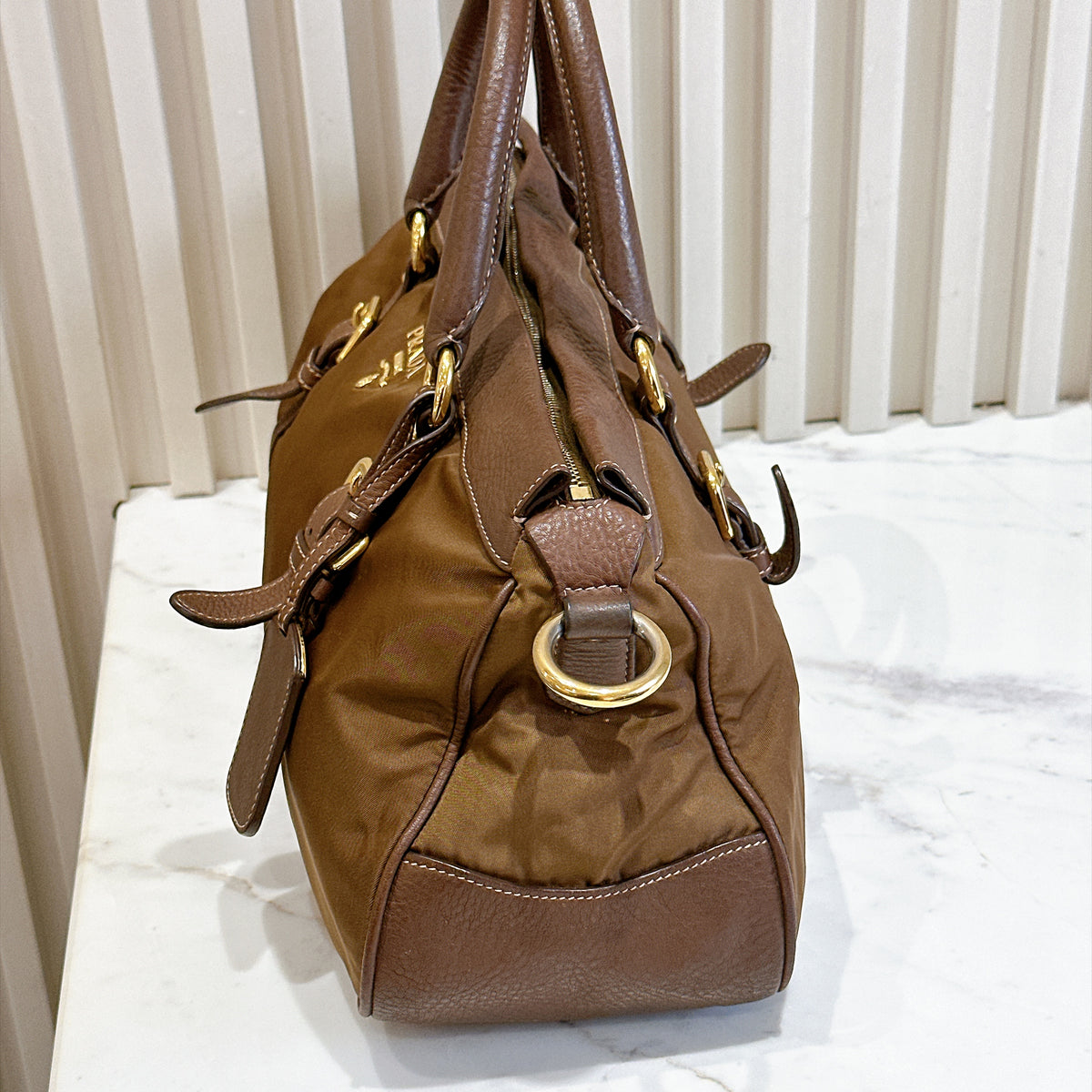 Prada BN2032 Tessuto Nylon & Soft Calf Leather Trim