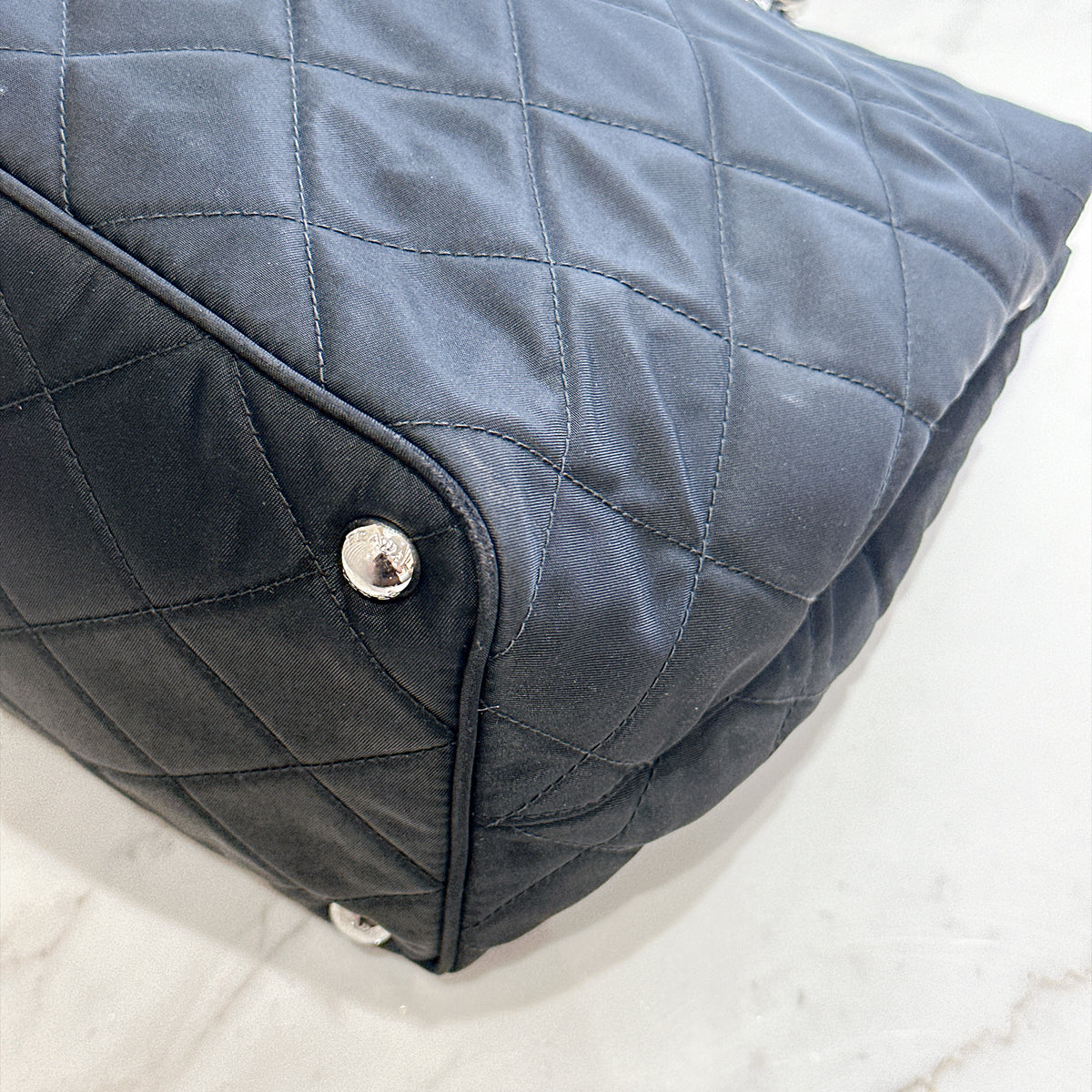 Prada Quilted Tessuto Nylon Chain Shoulder Tote