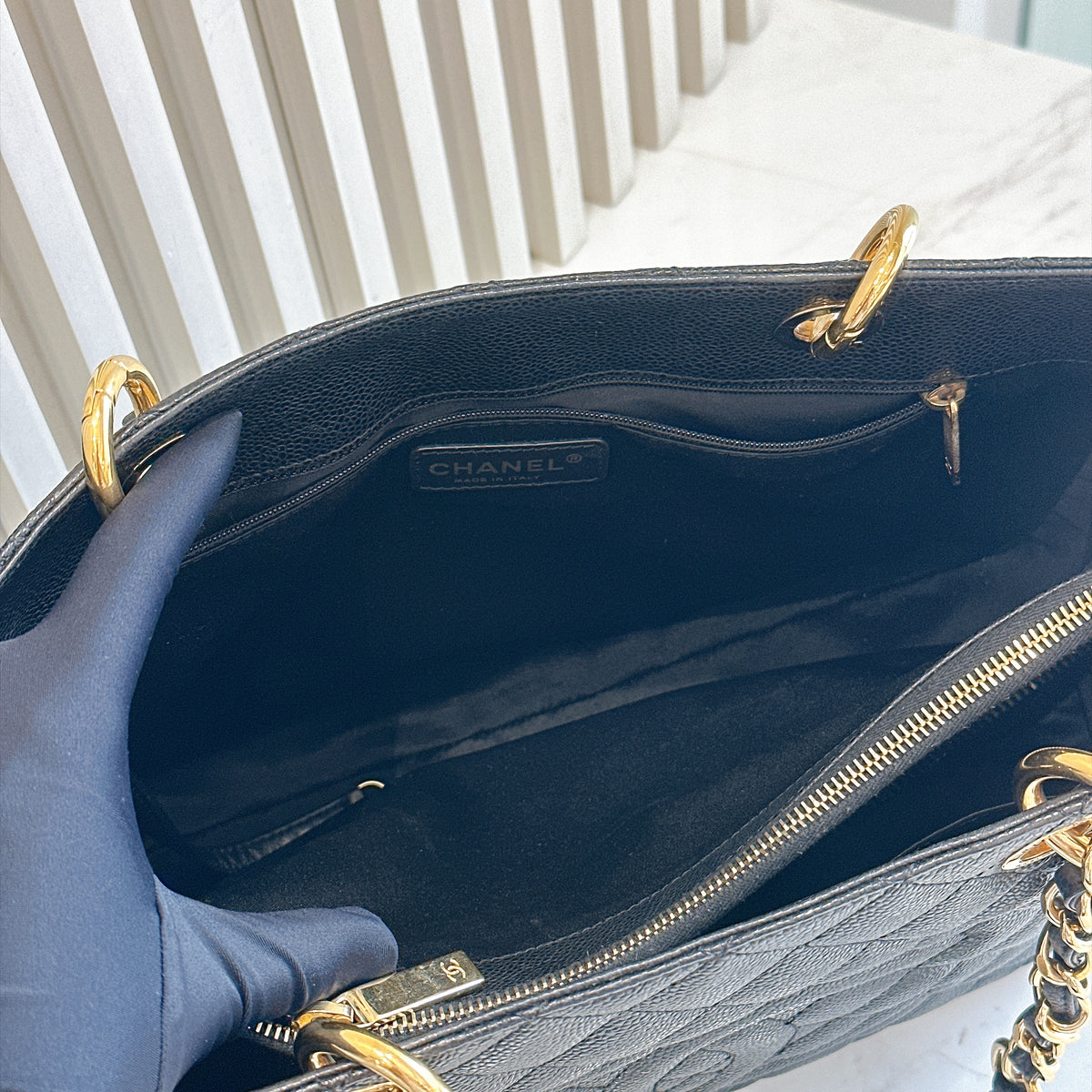 Chanel GST in Black Caviar GHW