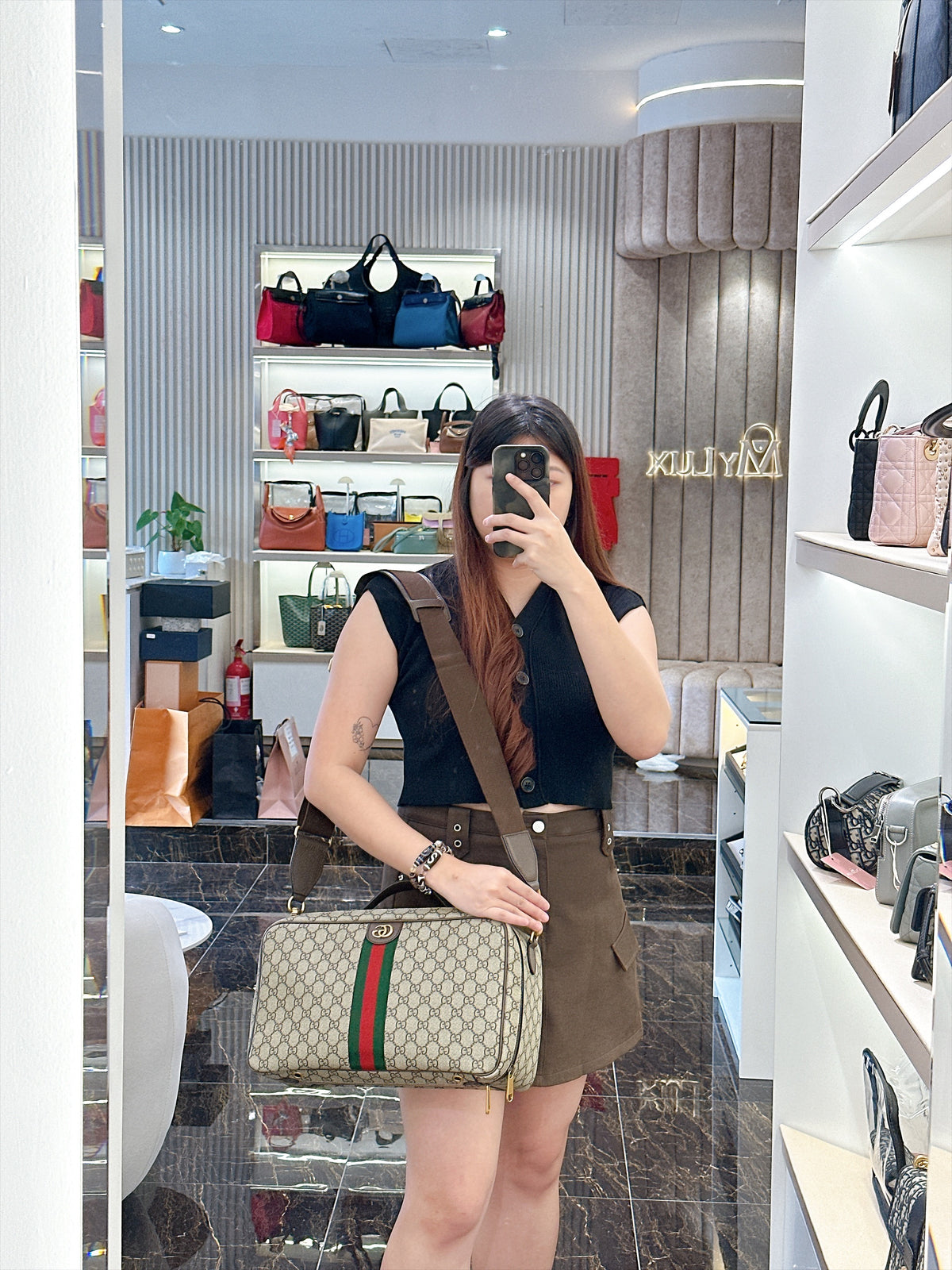 Gucci Web Savoy Shoes Case in GG Supreme