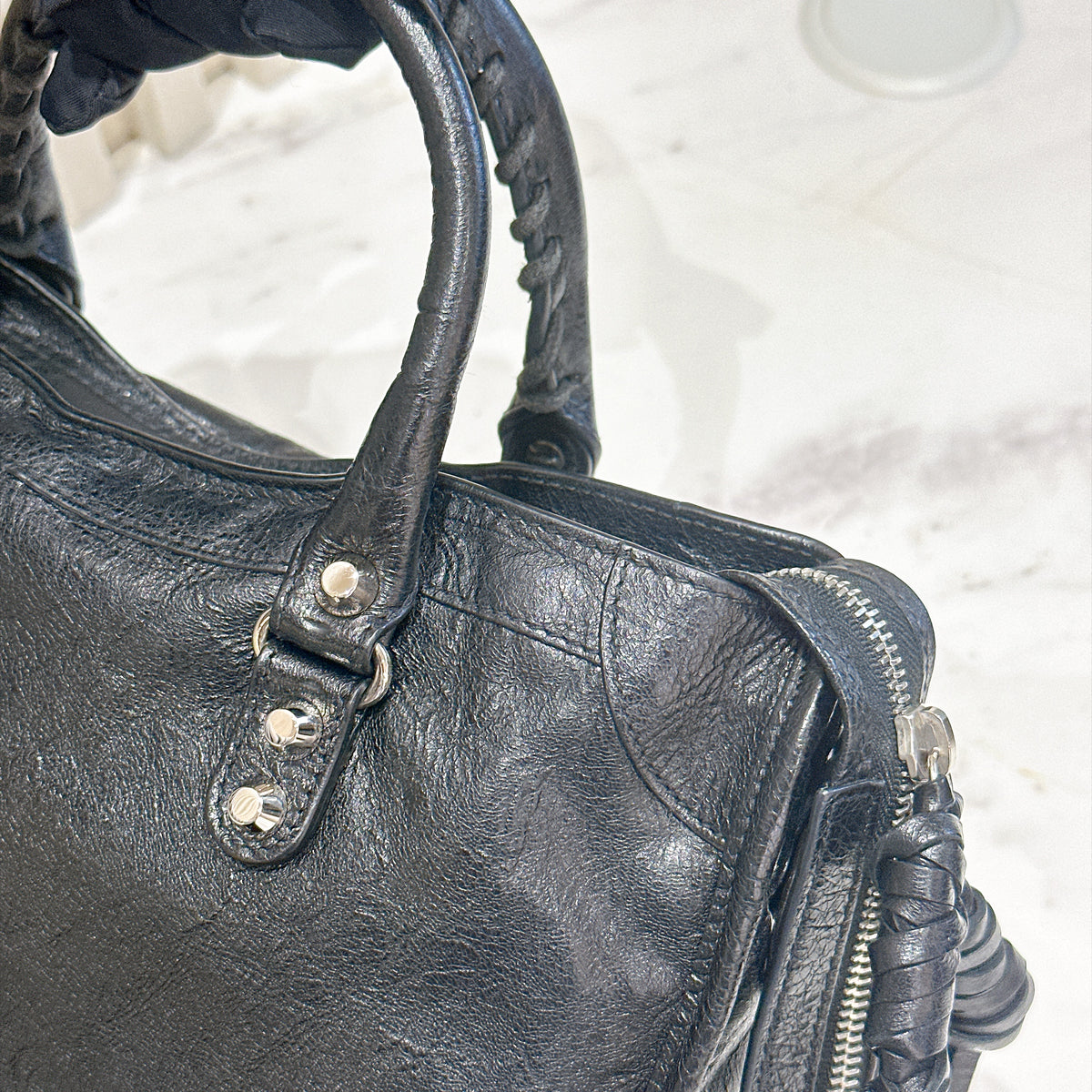 Balenciaga Le City Small In Black Arena Lambskin