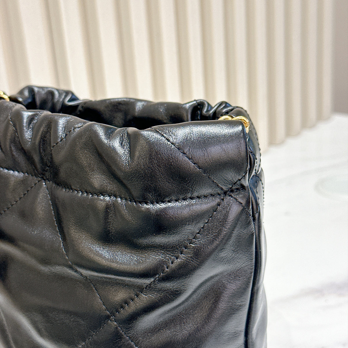 Chanel 22 Mini with Pearl Chain Black GHW