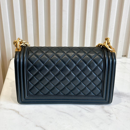 Chanel Boy Old Medium in Black Lambskin