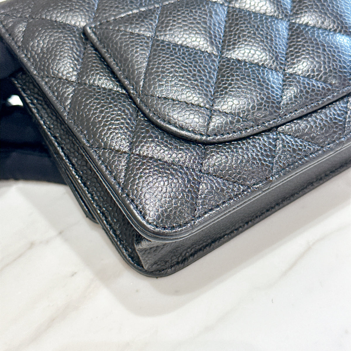 Chanel Wallet On Chain in Black Caviar SHW