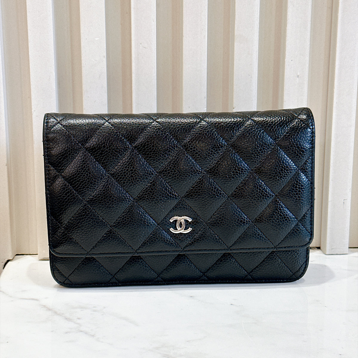 Chanel Wallet On Chain in Black Caviar SHW