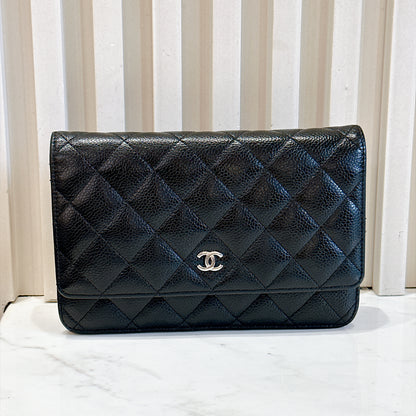 Chanel Wallet On Chain in Black Caviar SHW