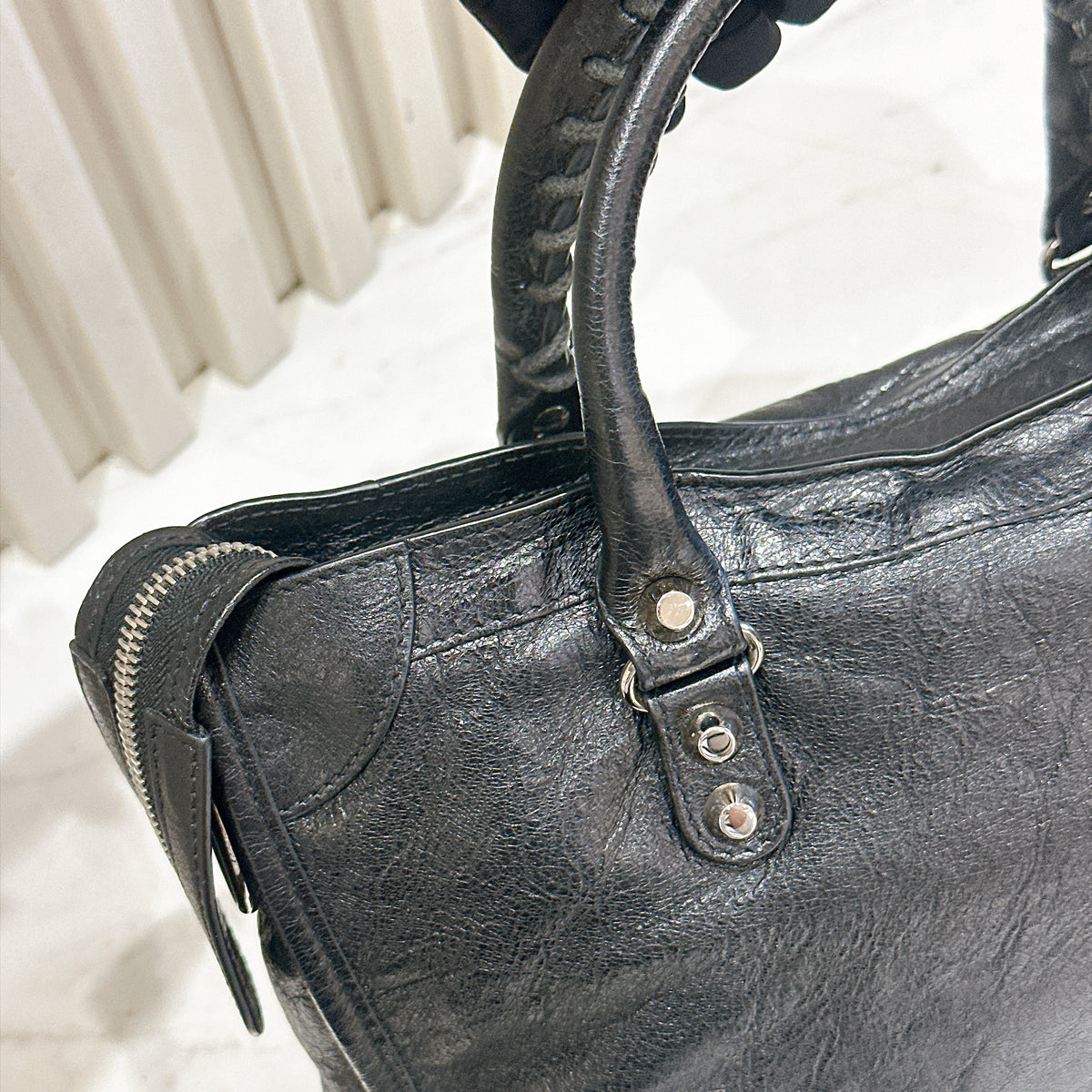 Balenciaga Le City Small In Black Arena Lambskin