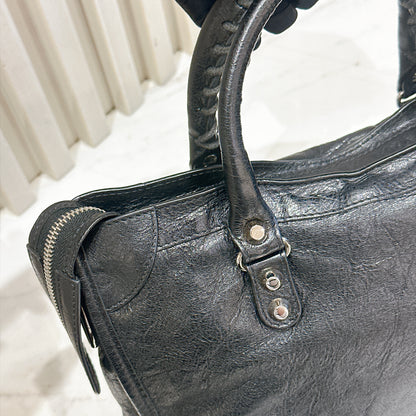 Balenciaga Le City Small In Black Arena Lambskin